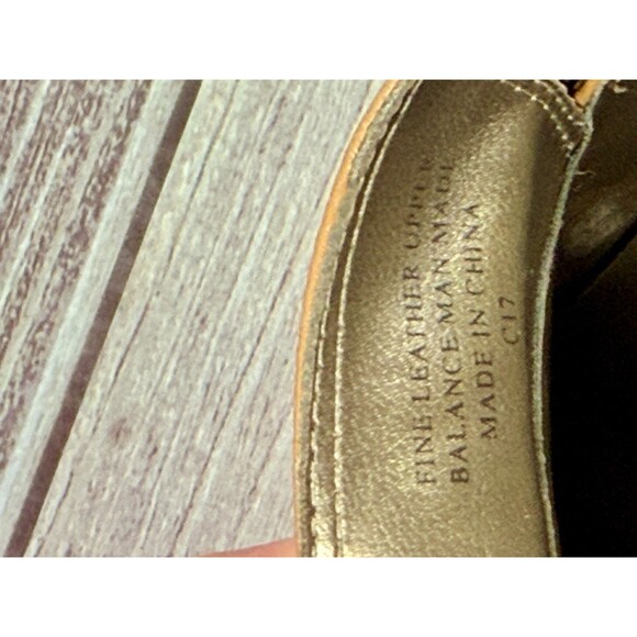 Bisou Bisou Tan Leather Size 7 Closed Toe Mules Curved High Heel Slip-On Shoes - Picture 12 of 16